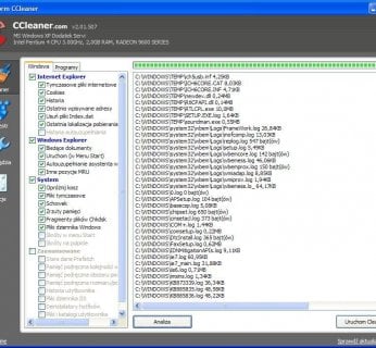Narzędzie CCleaner świetnie sprawdza się przy porządkach zarówno Windows XP, jak i Visty – wystarczy jedno kliknięcie, aby gruntownie oczyścić dyski.