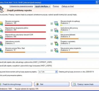Registry First Aid 7 Platinum jest przejrzysty, funkcjonalny i oferuje wiele użytecznych ustawień dla użytkownika.