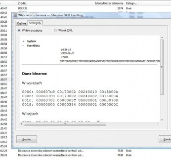 Podgląd zdarzeń ułatwia wyszukiwanie błędów sterowników.