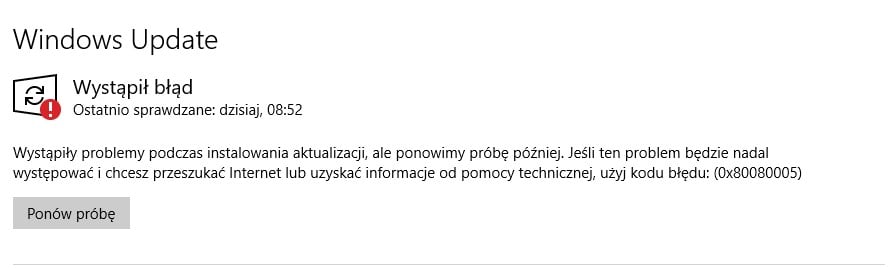 Błąd Windows Update