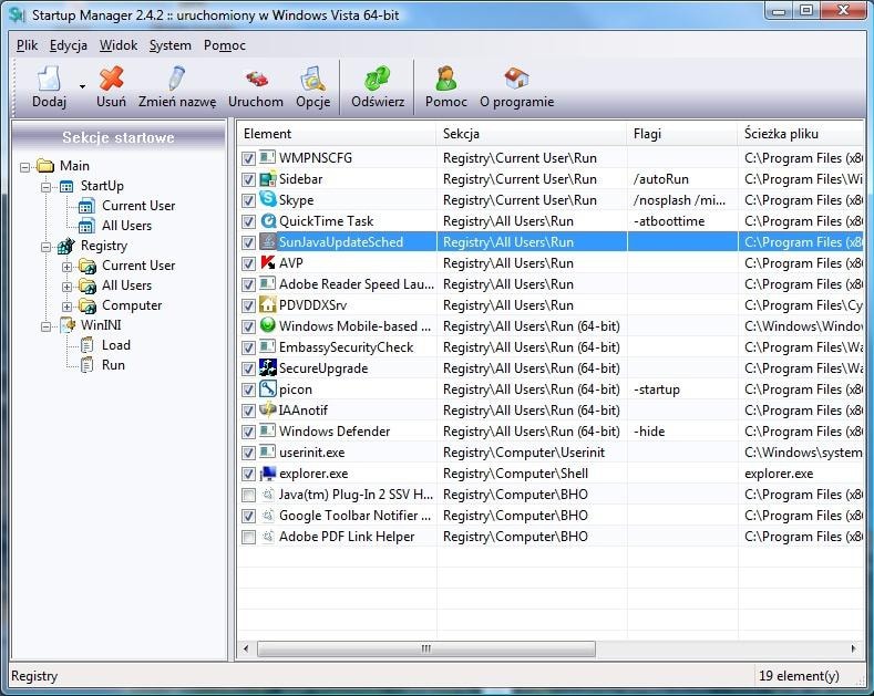 Aplikacja Startup Manager umożliwia nam ustalenie kolejności uruchamiania aplikacji podczas logowania się do systemu.