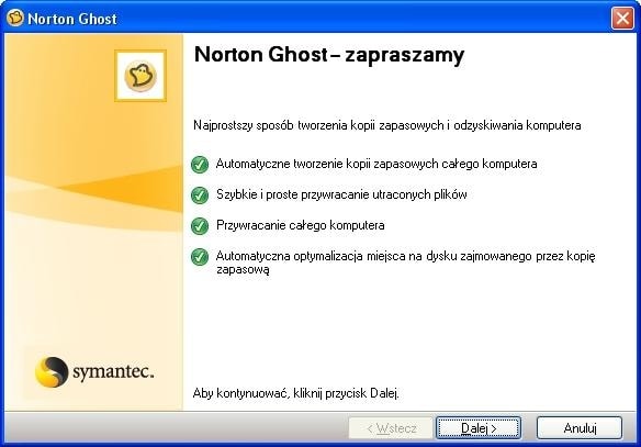 Do wybrania Norton Ghost zachęcają nas intuicyjna obsługa i przemyślane funkcje, np. ładowanie sterowników.
