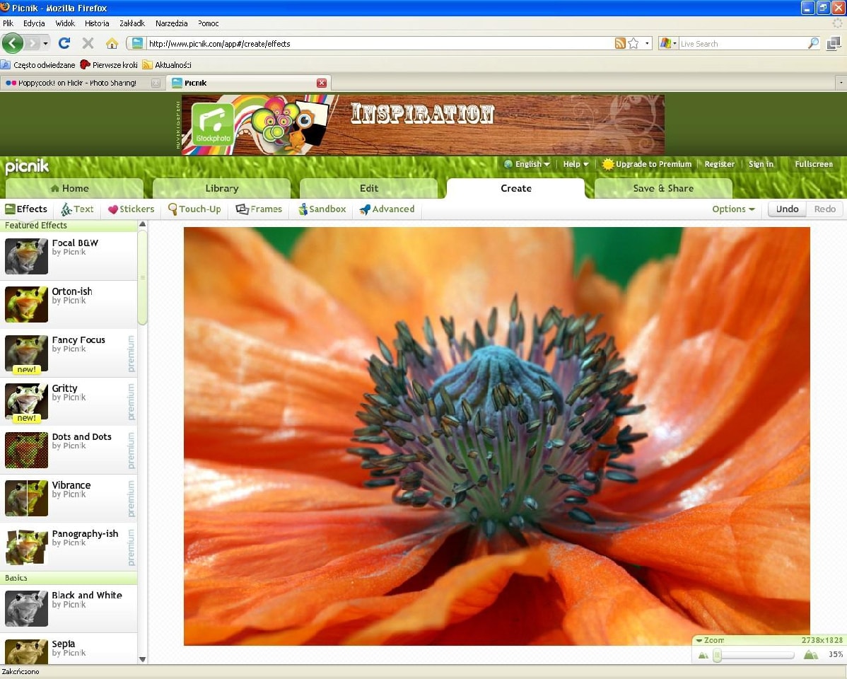 Dzięki serwisowi Picnik.com możemy edytować zdjęcia bezpośrednio na serwerze, bez pobierania ich na dysk.